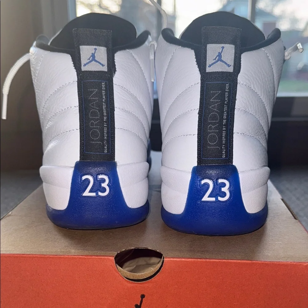 Jordan 12s Sneakers White and Blue - Picture 5 of 6